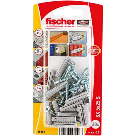 Vložek SX z vijakom 5x25 SK (20kos) - Fischer