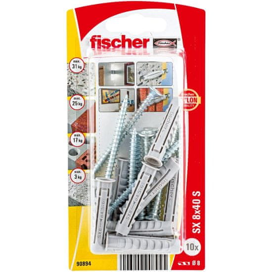 Vložek SX z vijakom 8x40 SK (10kos) - Fischer