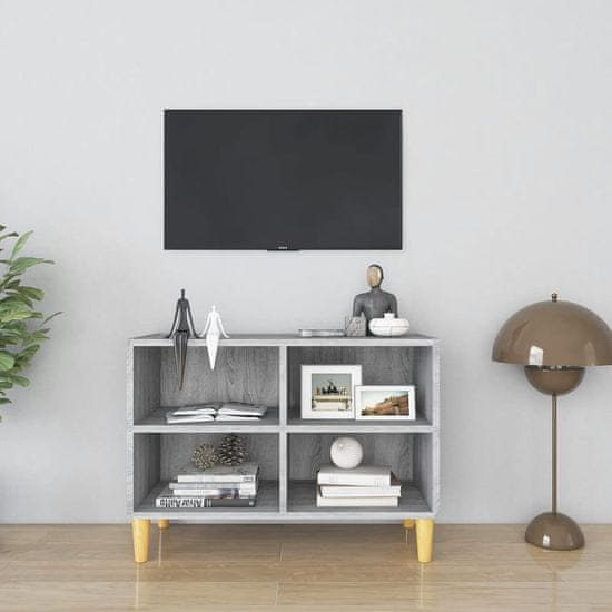 Vidaxl TV omarica z lesenimi nogami siva sonoma 69,5x30x50 cm