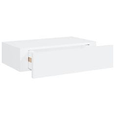 Greatstore Stenska polica s predalom 2 kosa bela 40x23,5x10 cm mediapan