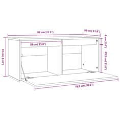 Vidaxl Stenska omarica bela 80x30x35 cm trdna borovina