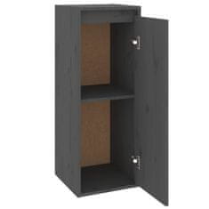 Vidaxl Stenska omarica siva 30x30x80 cm trdna borovina