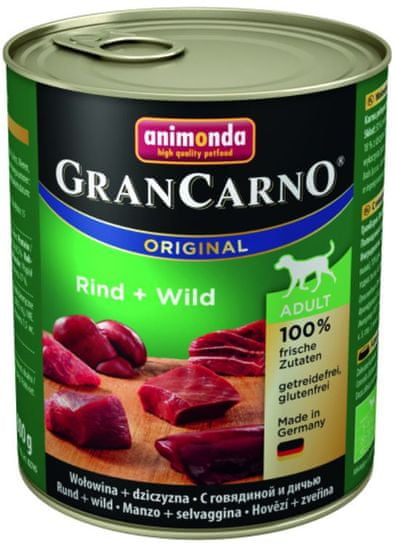 Animonda mokra hrana za odrasle pse Grancarno - govedina, divjačina, 6 x 800 g