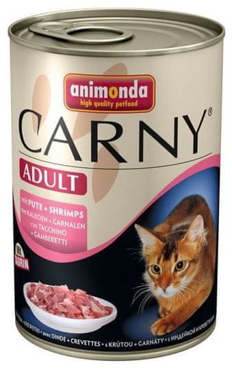 Animonda mokra hrana za odrasle mačke Carny, govedina+puran+ kozice, 6 x 400 g
