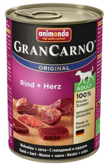 Animonda mokra hrana za pse GranCarno Plus, govedina + srce, 6 x 400 g