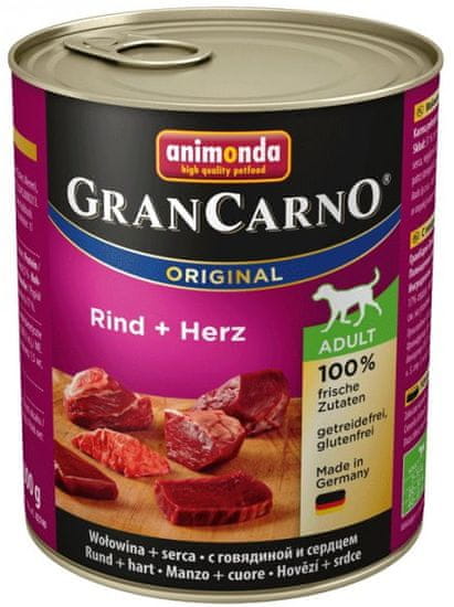 Animonda mokra hrana za odrasle pse Grancarno, govedina in srce, 6 x 800 g