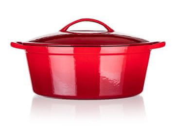 Banquet EXCELLENT litoželezni pekač, 41 x 26 x 20 cm, 6,7 l , s pokrovom, rdeč