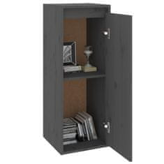 Vidaxl Stenska omarica siva 30x30x80 cm trdna borovina