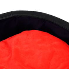 Vidaxl Pasja postelja črna in rdeča 99x89x21 cm pliš in umetno usnje