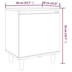 Vidaxl Nočna omarica z nogami 2 kosa dimljeni hrast 40x30x50 cm