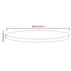 Vidaxl Mizna plošča bela Ø60x2,5 cm trdna borovina