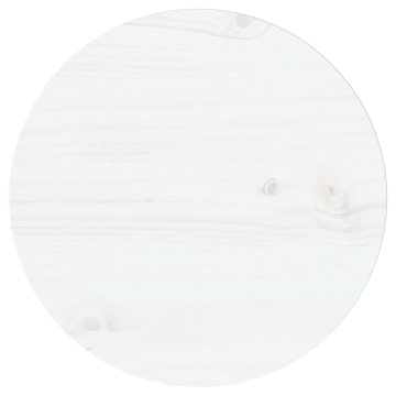 Vidaxl Mizna plošča bela Ø30x2,5 cm trdna borovina