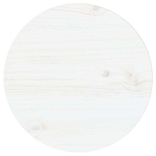 Greatstore Mizna plošča bela Ø30x2,5 cm trdna borovina