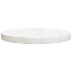 Vidaxl Mizna plošča bela Ø30x2,5 cm trdna borovina