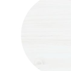 Greatstore Mizna plošča bela Ø30x2,5 cm trdna borovina