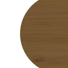 Greatstore Mizna plošča rjava Ø30x2,5 cm trdna borovina