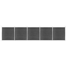 Vidaxl Komplet ograjnih panelov WPC 872x186 cm črn