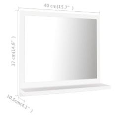Vidaxl Kopalniško ogledalo belo 40x10,5x37 cm iverna plošča
