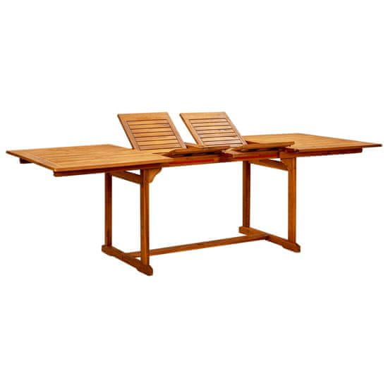 Vidaxl Vrtna jedilna miza (160-240)x100x75 cm trden akacijev les