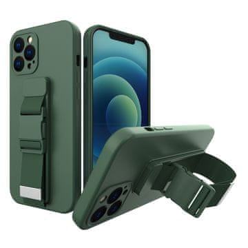 HURTEL Hurtel Gel ovitek z vrvico za iPhone 12 Pro Max temno zelen
