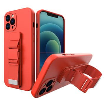 HURTEL Hurtel Gel ovitek z vrvico za iPhone 12 Pro Max rdeč