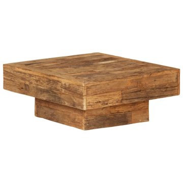 Vidaxl Klubska mizica iz predelanega odsluženega lesa 70x70x30 cm