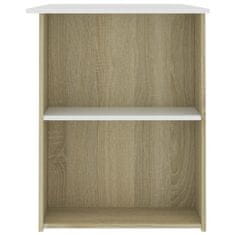 Vidaxl Pisalna miza bela in sonoma hrast 110x60x73 cm iverna plošča