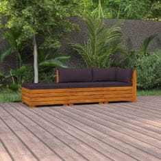 Vidaxl Vrtna sedežna garnitura 3-delna z blazinami trden akacijev les