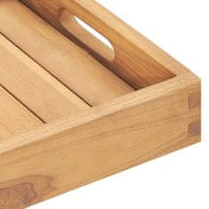 Vidaxl Servirni pladenj 60x35 cm trdna tikovina