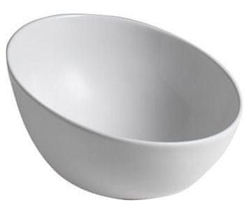 SAPHO Elegantno Keramično Umivalnik DOME OBLIQUO, Ø 44.5cm, Bela, Za Postavitev na Desko