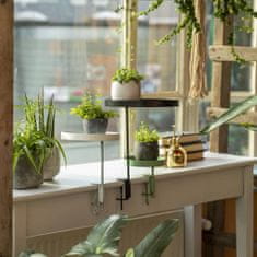 Greatstore Esschert Design Pladenj za rastline z nosilcem, okrogel, zelen, S