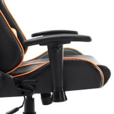 Vidaxl Gaming stol črno in oranžno umetno usnje