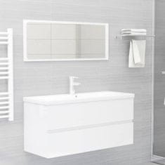shumee Omarica za umivalnik visok sijaj bela 100x38,5x45 cm iverna pl.