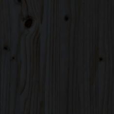 Greatstore Omara, črna, 111x34x75 cm, masivni borov les