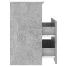 Greatstore Nočna omarica betonsko siva 50x32x60 cm