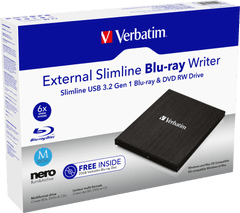 Verbatim Mobile zunanji bluray zapisovalnik, USB 3.2 (43890)