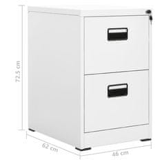Vidaxl Arhivska omarica bela 46x62x72,5 cm jeklo