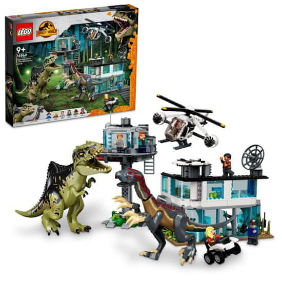 LEGO Jurassic World 76949 napad Giganotosaurusa in Therizinosaurusa