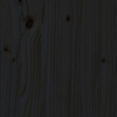 Vidaxl Posteljni okvir črn iz trdnega lesa 75x190 cm