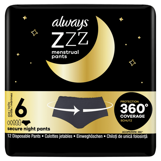 Always ZZZ menstrualne hlačke, Small/Medium, 12 kosov