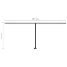 Vidaxl Ročna zložljiva tenda z LED lučkami 600x300 cm oranžna in rjava