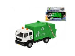 Kids Globe Kovinski smetarski tovornjak z baterijo, svetlobo in zvokom, 15 cm
