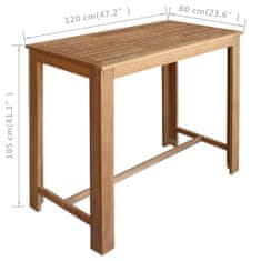 shumee Barska miza in stolčki 5 delni komplet trden akacijev les
