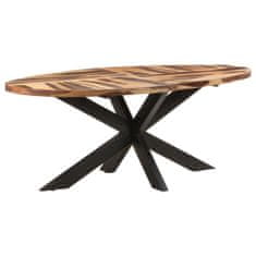 shumee Jedilna miza ovalna 200x100x75 cm akacijev les s palisandrom