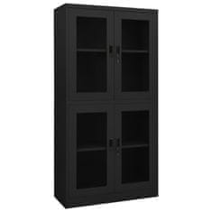 Vidaxl Pisarniška omara antracitna 90x40x180 cm jeklo in steklo