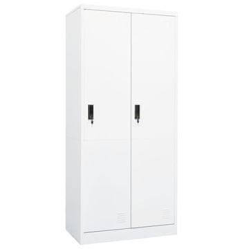 Vidaxl Garderobna omara bela 80x50x180 cm jeklo