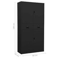 Vidaxl Pisarniška omara antracitna 90x40x180 cm jeklo