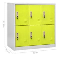Vidaxl Omara s ključavnico 5 kosov siva in zelena 90x45x92,5 cm jeklo