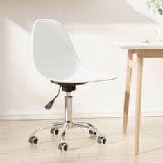 Greatstore Vrtljivi namizni stol, bel, PP