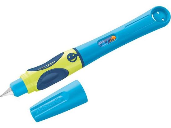 Pelikan Griffix nalivno pero + črnilni vložek, za levičarje, Neon Blue, blister